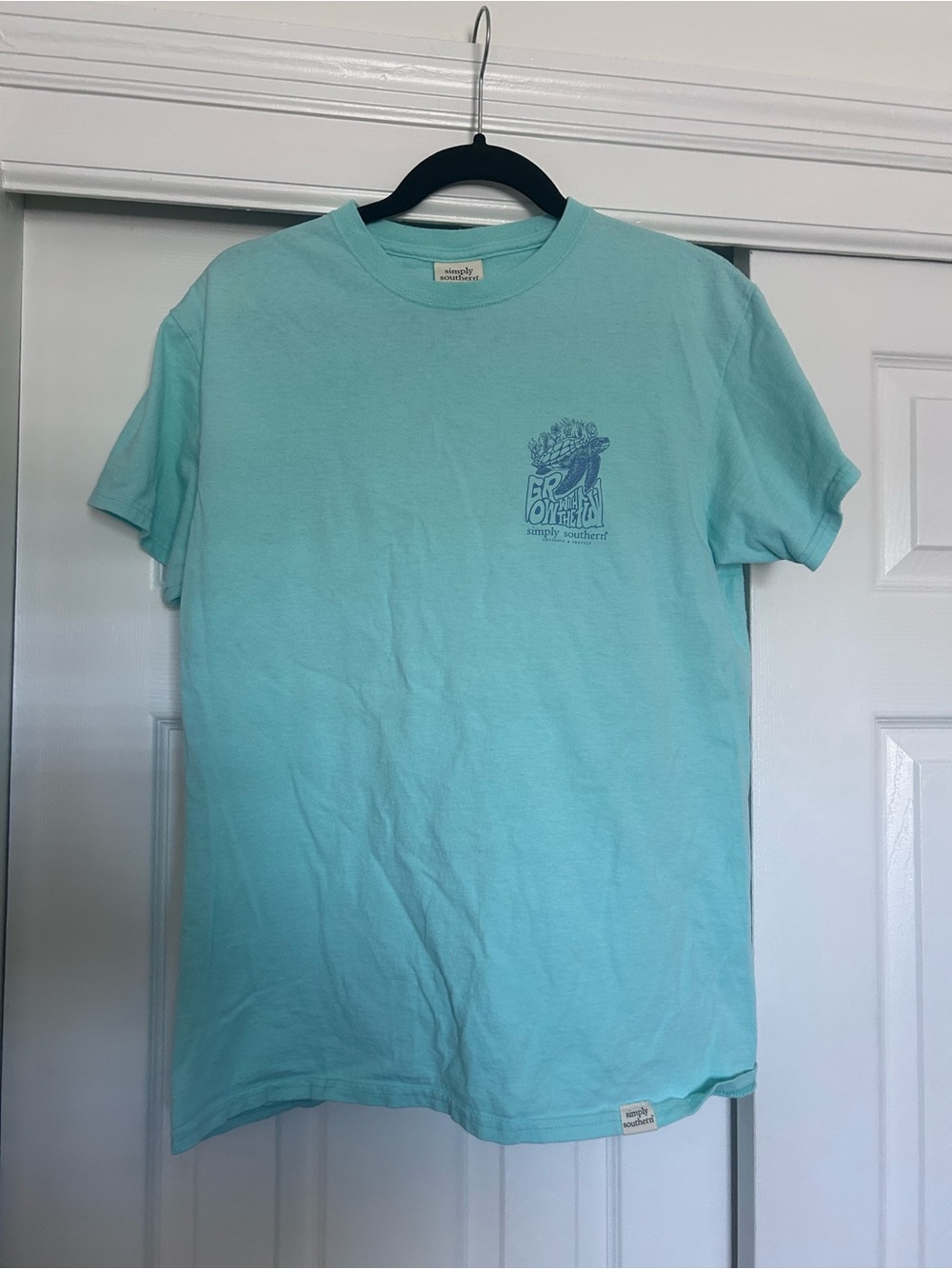 Simply Southern Women's Short Sleeve Tee in Aqua